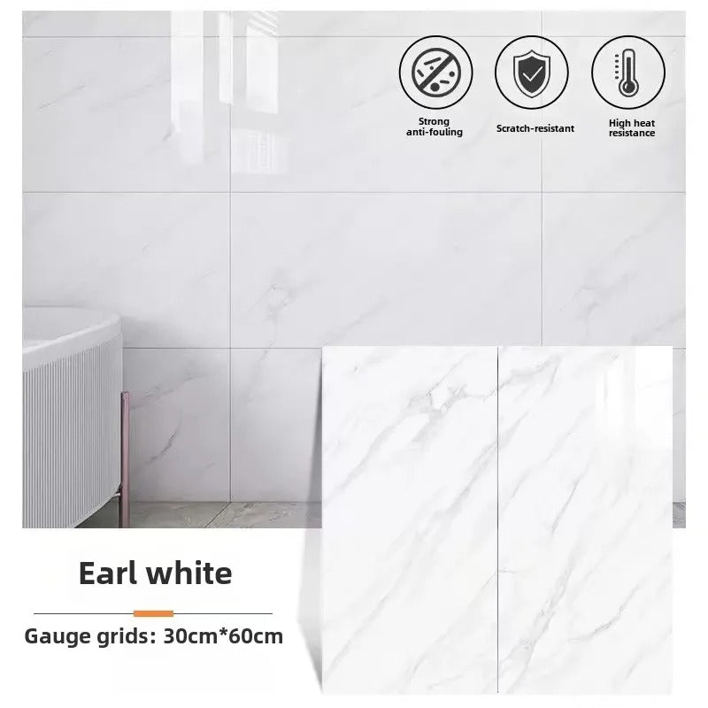 Vinylia Marble-Look Self-Adhesive Floor Tiles (30x60cm)