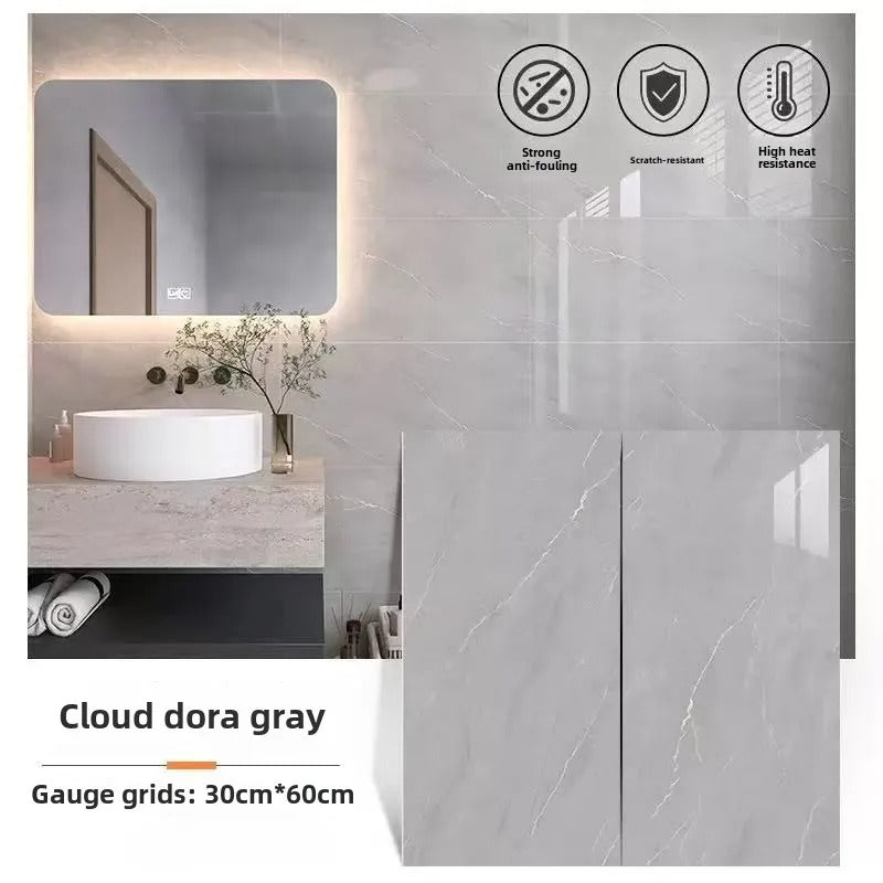Vinylia Marble-Look Self-Adhesive Floor Tiles (30x60cm)