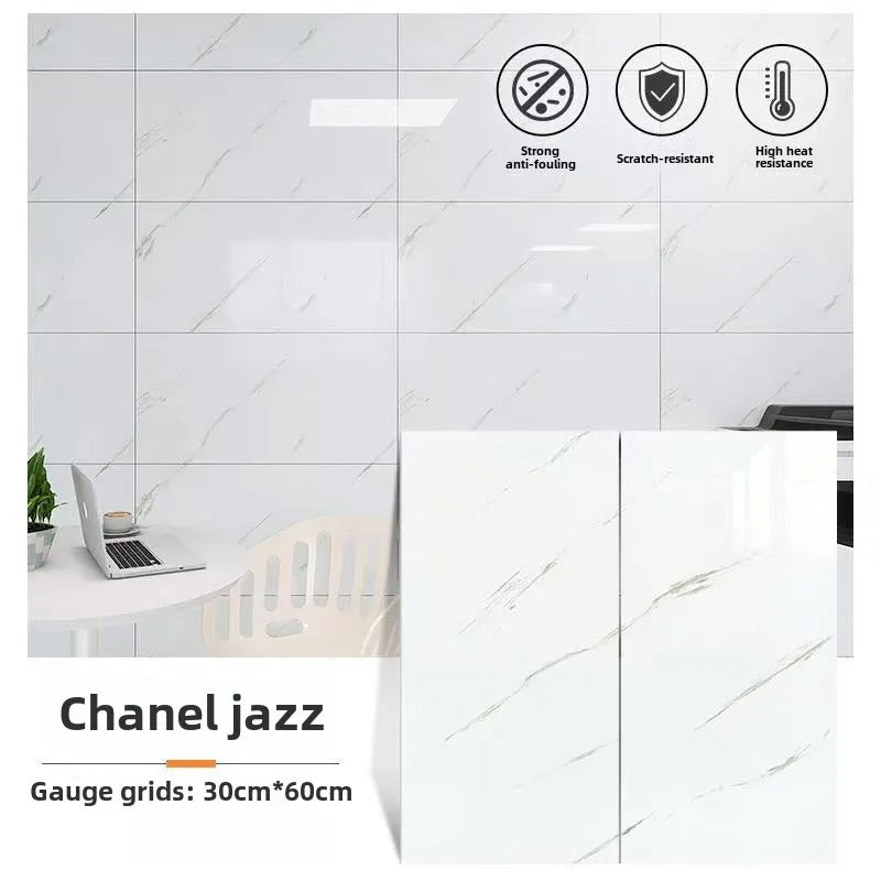Vinylia Marble-Look Self-Adhesive Floor Tiles (30x60cm)