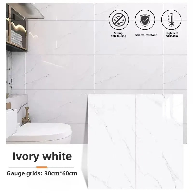 Vinylia Marble-Look Self-Adhesive Floor Tiles (30x60cm)