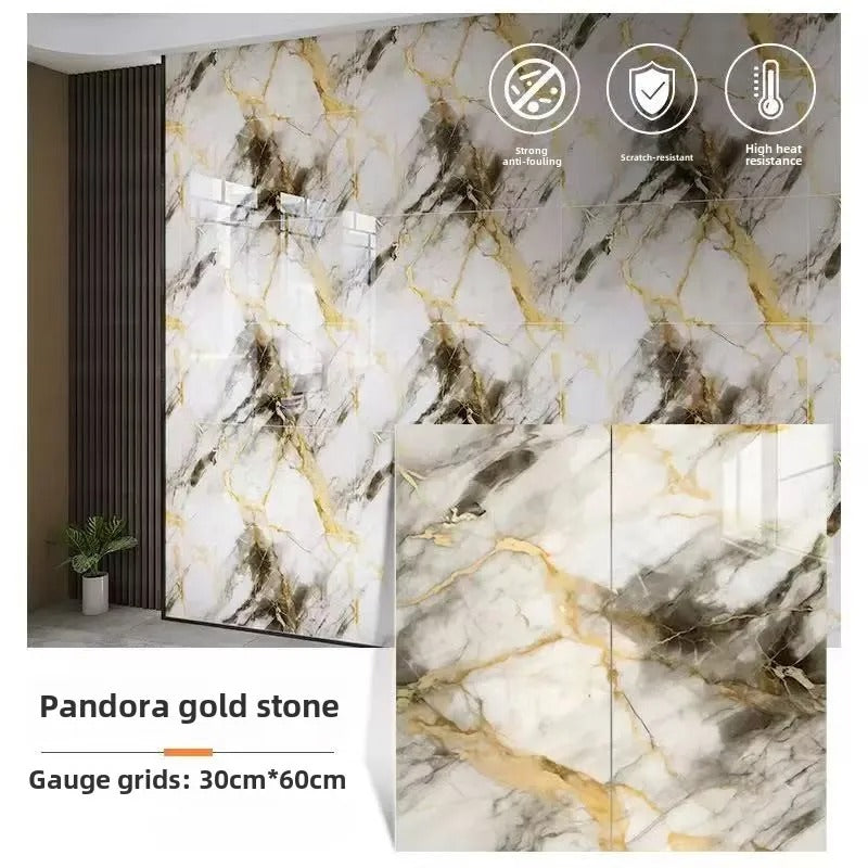 Vinylia Marble-Look Self-Adhesive Floor Tiles (30x60cm)