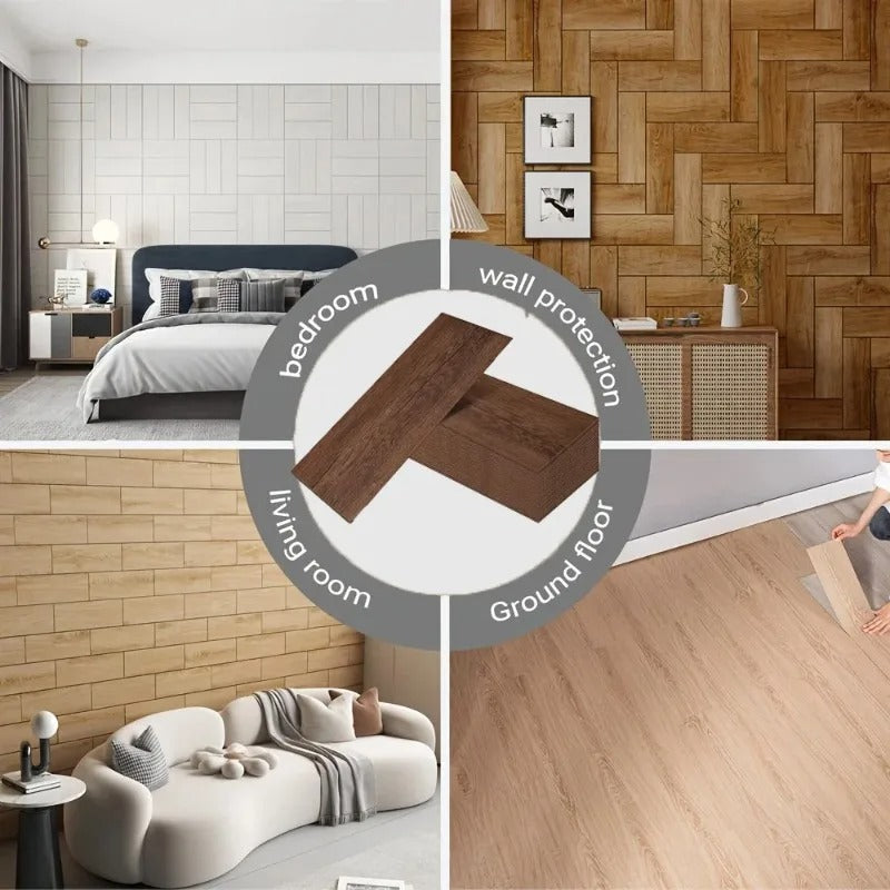 Vinylia DIY Wood Grain Peel & Stick Flooring